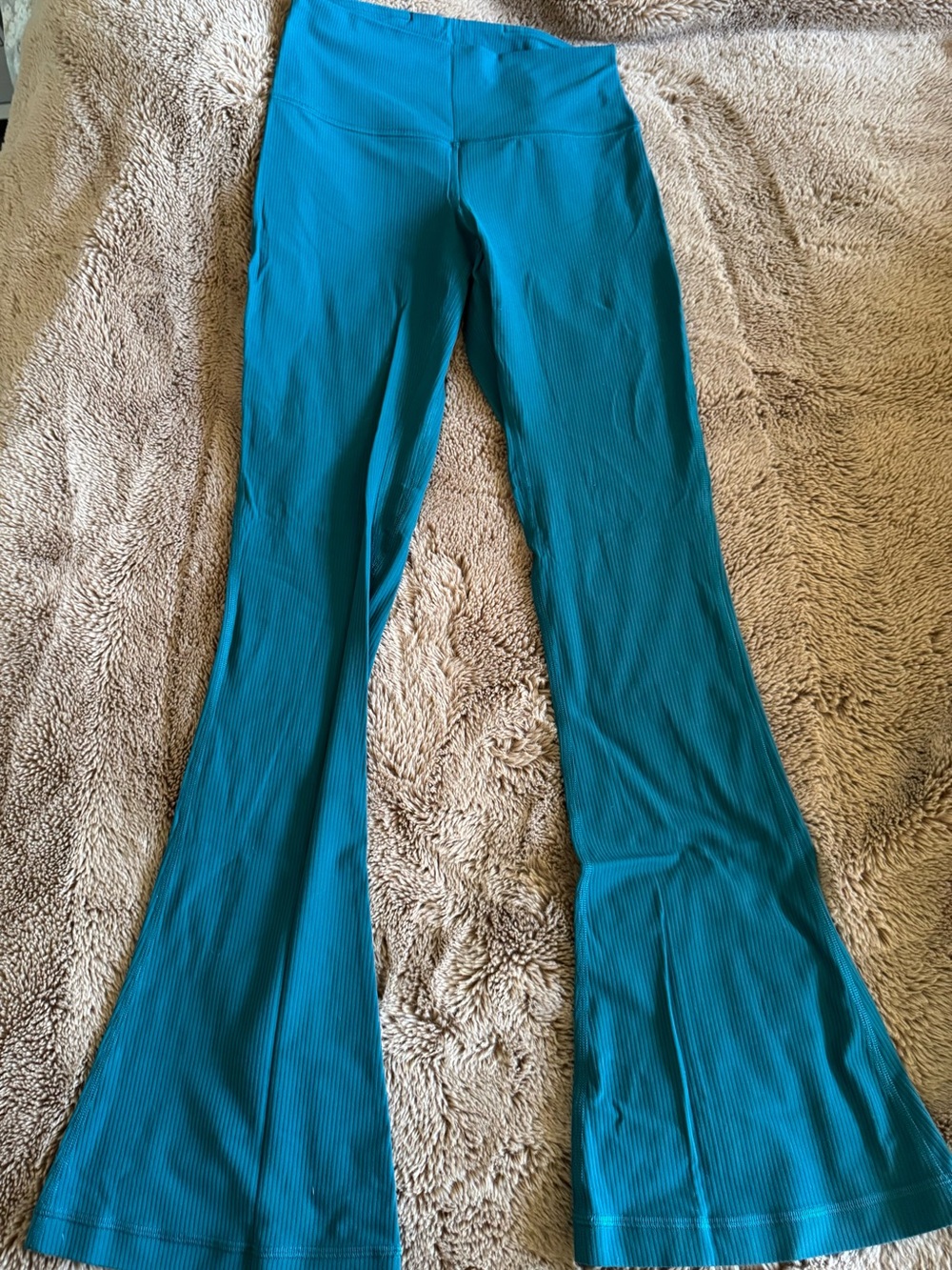 lululemon athletica Teal Flare Ribbed Leggings